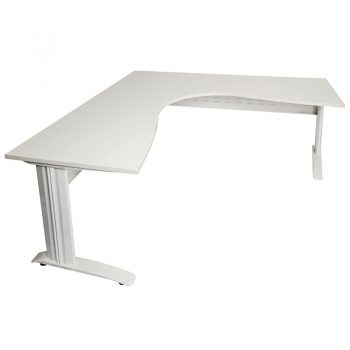 Smart Corner Workstation Off-White Top White Base