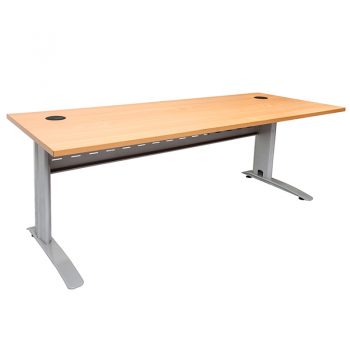 Smart Desk Beech Top Silver Base