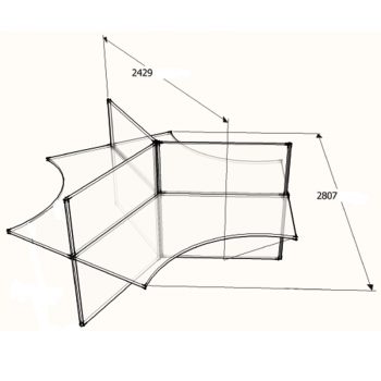 CAD Drawing Smart 3 Way Desk