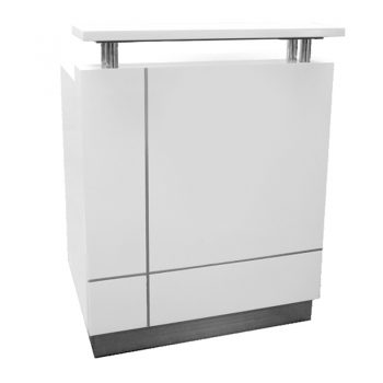 Una White Gloss Compact Reception Desk