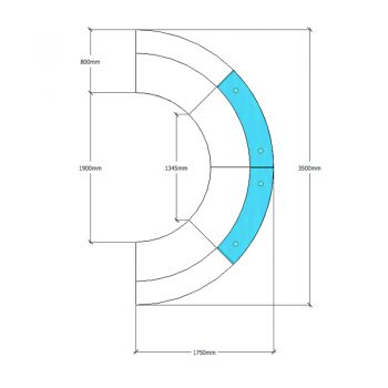 Evolve 4 Piece Reception Desk CAD Drawing