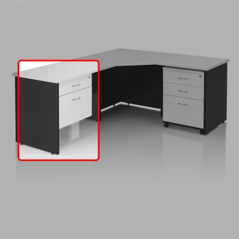 Fixed Drawer Unit with 1 Personal + 1 Deep File Drawer