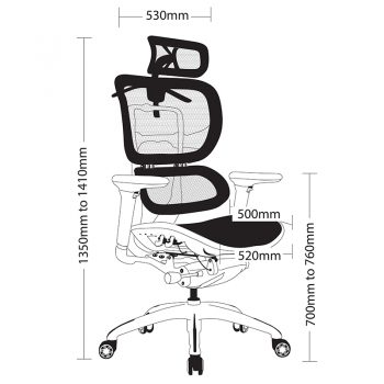 Hi-Tech Ergo Chair, Sizes