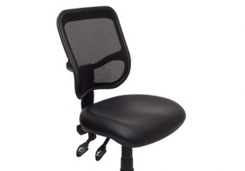 Surrey Mesh Back Drafting Chair, Black Vinyl Seat