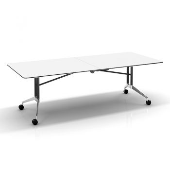 Harper Vertical Folding Table, White, Image 2