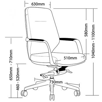 CBD Medium Back Chair Dimensions