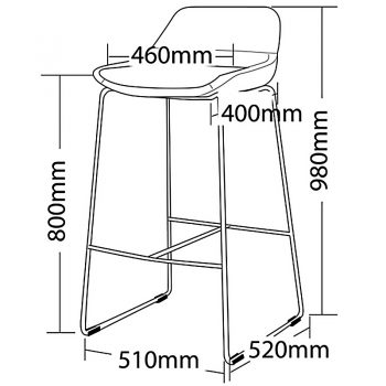 Foxy Bar Stool Dimensions