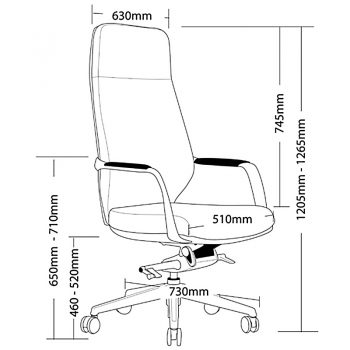 Jagger High Back Chair Dimensions