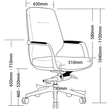 Jagger Medium Back Chair Dimensions