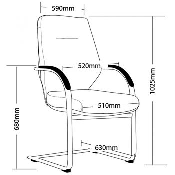 Jagger Visitor Chair Dimensions