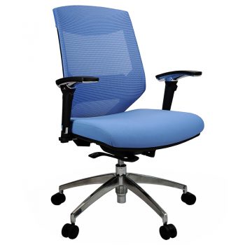 Breathe Chair, Blue with Poished Alloy Base