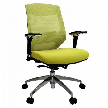 Breathe Chair, Green with Poished Alloy Base