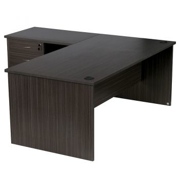 Elite Straight Desk with Left Hand Attached Return and Drawer Unit