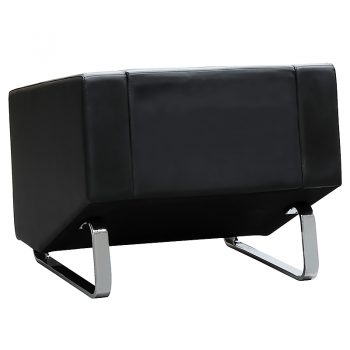 Marko Lounge Chair, Black Leather, Rear View