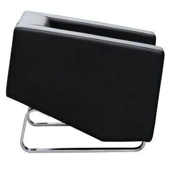 Marko Lounge Chair, Black Leather, Side View