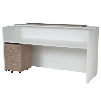 Primo Reception Desk, Inside View with Optional Primo Mobile Drawer Unit