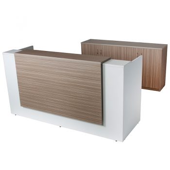 Primo Reception Desk with Hinged Door Credenza