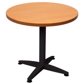 Smart Round Meeting Table, Black Base, 900mm Diameter Beech Table Top