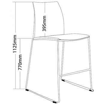 Rift Bar Stool, Dimensions