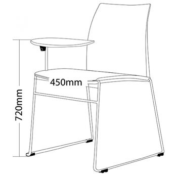 Rift Chair with Tablet Arm, Dimensions