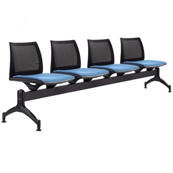 Rift Mesh Back 4 Seater Beam Seat with Optional Upholstered Seat Pads