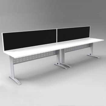 2 desks with dividers