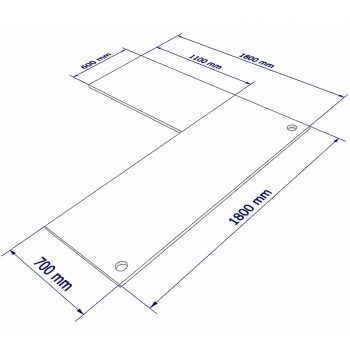 Smart Desk with (Left Hand) Attached Return, Desk Top Dimensions - 1800mm x 1800mm Size Option