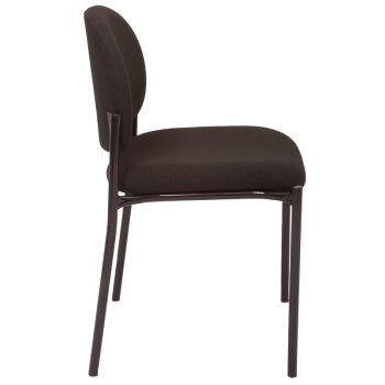 Katherine Visitor Chair, Black Fabric, Side View