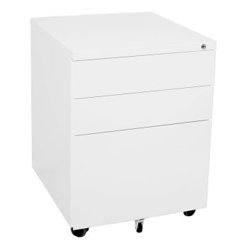 Super Heavy Duty Metal Mobile Drawer Unit, Standard Width, White