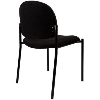 Katherine Visitor Chair, Black Fabric, Rear View