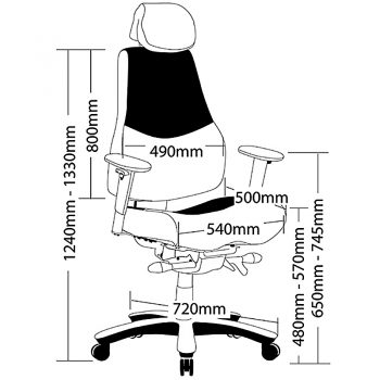 Incorp Heavy Duty Chair, Dimensions