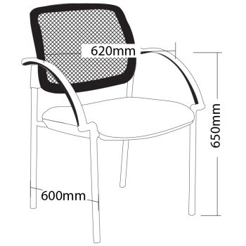 Atlas 4 Leg Chair with Arms, Dimensions