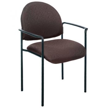 Form Visitor Chair, with Arms, Black Fabric