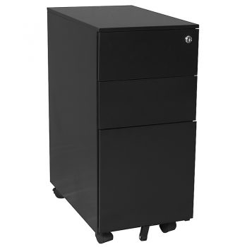 Super Tuff Slimline Mobile Drawer Unit, Black