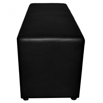 Buddy Large Ottoman, End View, Black Vinyl