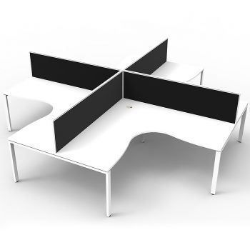 4 corner workstation pod, white and black