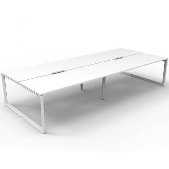 white desk group pod, no divider