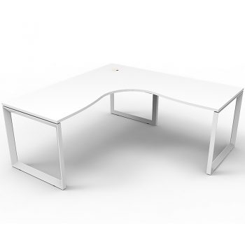 White corner computer desk