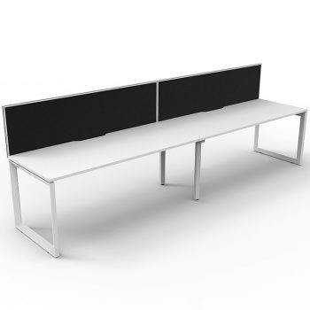 white anvil desks with white frames