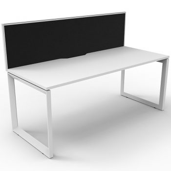 white desk and divider