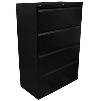 4 drawer lateral, black