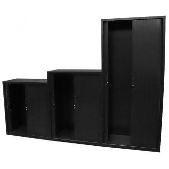 Black tambour door cabinets