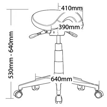 Brody Saddle Stool, Dimensions