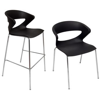 Buchan Bar Stool and Chair, Black