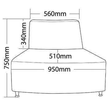 Curve Seating, External Curve, Dimensions