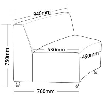 Curve Seating, Internal Curve, Dimensions