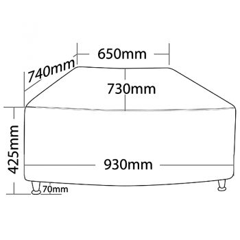 Curve Seating, Internal Curve Ottoman, Dimensions