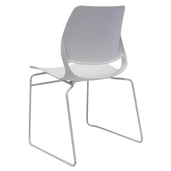 Jacob Chair, White, Rear Angle View