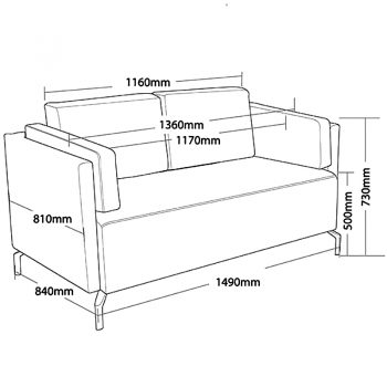 Lawson 2 Seater Lounge, Dimension