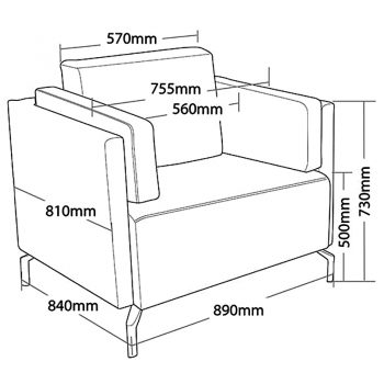 Lawson Lounge Chair, Dimensions